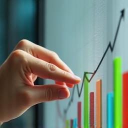 Hand adjusting a growing chart
