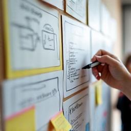 Board with strategy notes
