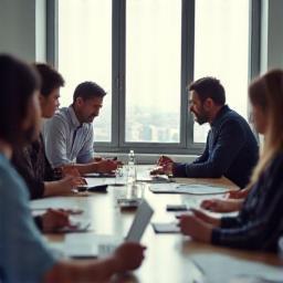 People in a meeting discussing