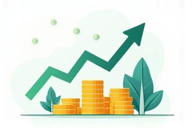 Coins and arrows pointing upwards