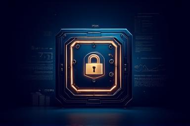 Secure digital vault illustration